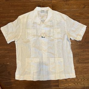 NEW Cubavera 100% Linen mens XXL button down shirt